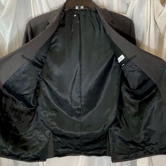 Calvin Klein Dark Grey Sports Coat Blazer Sz L or 42 - Picture 3 of 7